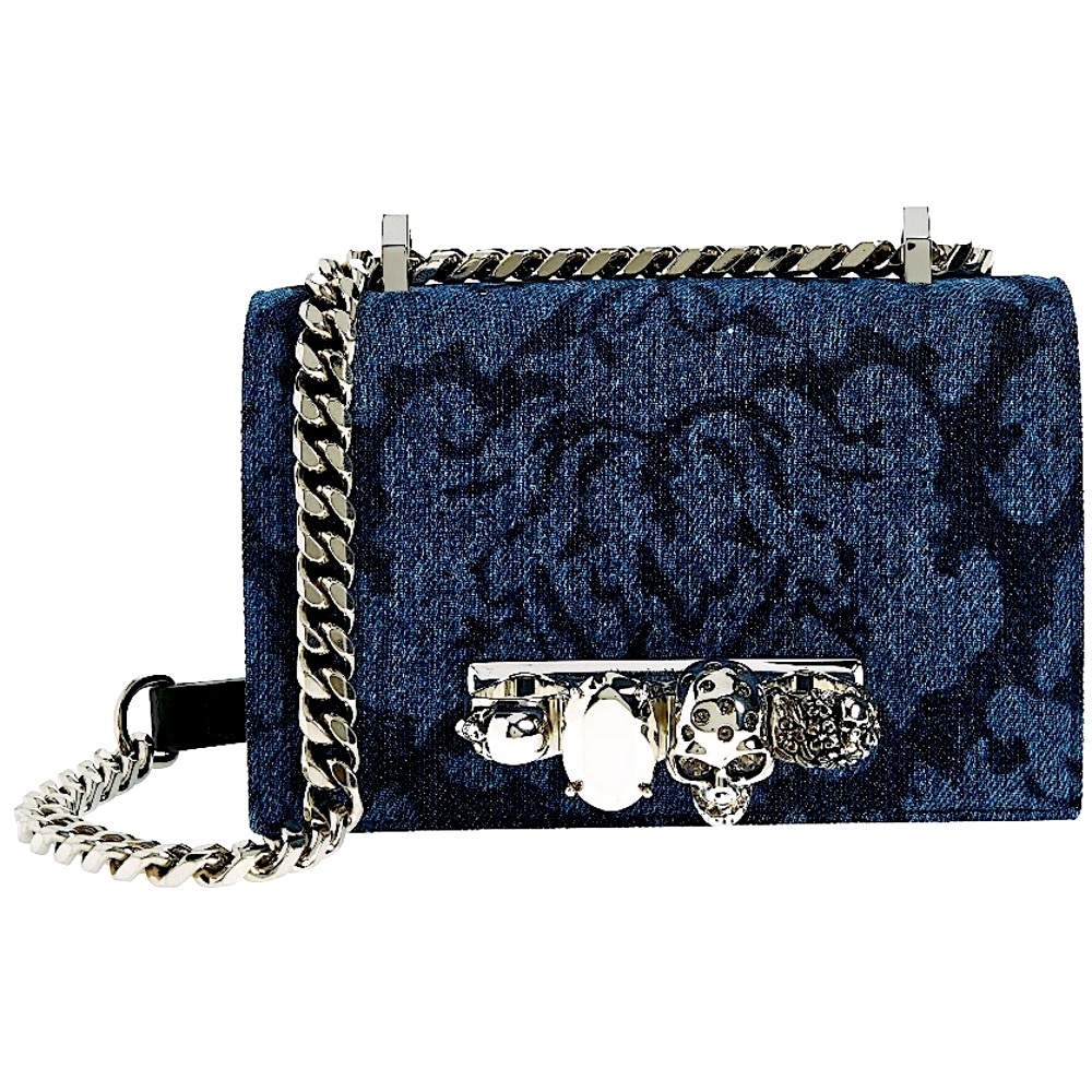 NEW🔥Alexander McQueen Jeweled Denim Shoulder Bag🔥